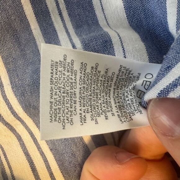 Cabi blue and white striped linen blouse- size s - Picture 7 of 8